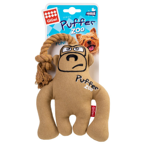 Іграшка GiGwi Puffer Zoo Мавпа з пищалкою, для собак, текстиль, 31 см Іграшка GiGwi Puffer Zoo Мавпа з пищалкою, для собак, текстиль, 31 см