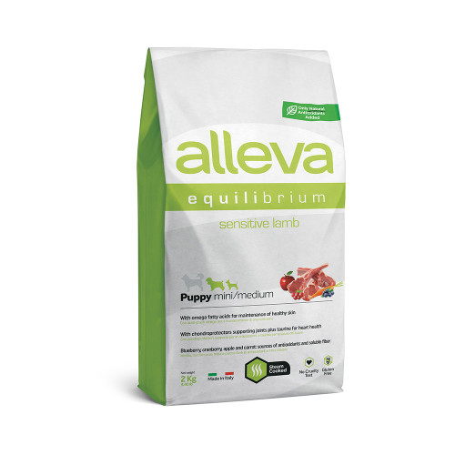 Сухий корм Alleva Equilibrium Sensitive Lamb Puppy Mini/Medium для цуценят дрібних та середніх порід, ягня, 2 кг Сухий корм Alleva Equilibrium Sensitive Lamb Puppy Mini/Medium для цуценят дрібних та середніх порід, ягня, 2 кг