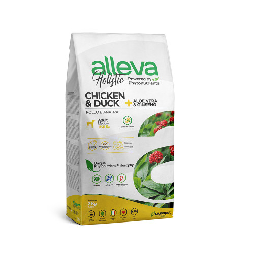 Сухий корм Alleva Holistic Adult Chicken&Duck Medium для дорослих собак середніх порід, курка та качка, 2 кг Сухий корм Alleva Holistic Adult Chicken&Duck Medium для дорослих собак середніх порід, курка та качка, 2 кг