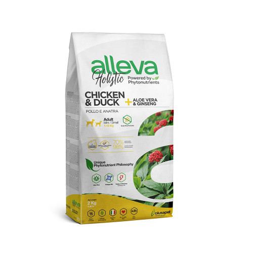 Сухий корм Alleva Holistic Adult Chicken&Duck Mini для дорослих собак дрібних порід, курка та качка, 2 кг Сухий корм Alleva Holistic Adult Chicken&Duck Mini для дорослих собак дрібних порід, курка та качка, 2 кг