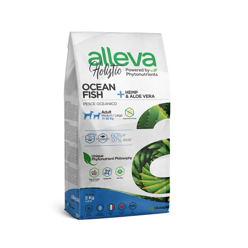 Сухий корм Alleva Holistic Adult Ocean Fish Medium/Maxi для собак середніх та великих порід, океанічна риба, 2 кг Сухий корм Alleva Holistic Adult Ocean Fish Medium/Maxi для собак середніх та великих порід, океанічна риба, 2 кг
