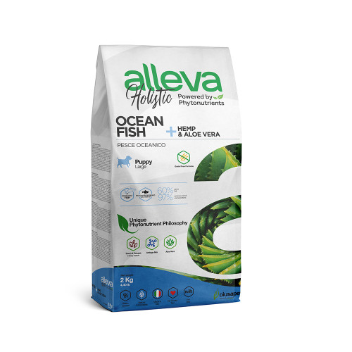 Сухий корм Alleva Holistic Puppy/Junior Ocean Fish Maxi для цуценят великих порід, океанічна риба, 2 кг Сухий корм Alleva Holistic Puppy/Junior Ocean Fish Maxi для цуценят великих порід, океанічна риба, 2 кг