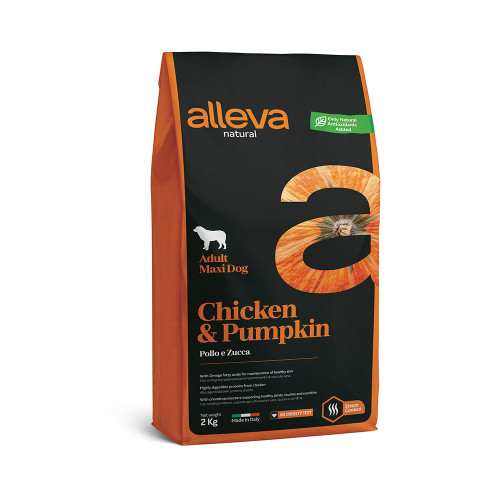 Сухий корм Alleva Natural Adult Chicken&Pumpkin Maxi для великих порід собак, курка та гарбуз, 2 кг Сухий корм Alleva Natural Adult Chicken&Pumpkin Maxi для великих порід собак, курка та гарбуз, 2 кг