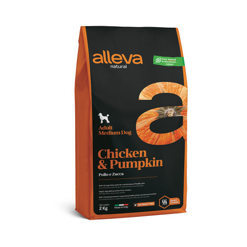 Сухий корм Alleva Natural Adult Chicken&Pumpkin Medium для середніх порід собак, курка та гарбуз, 2 кг Сухий корм Alleva Natural Adult Chicken&Pumpkin Medium для середніх порід собак, курка та гарбуз, 2 кг