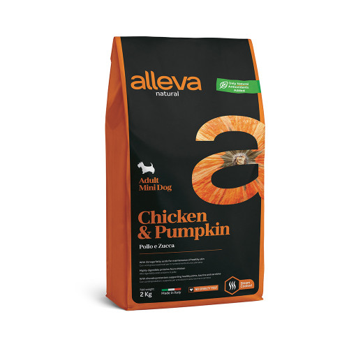 Сухий корм Alleva Natural Adult Chicken&Pumpkin Mini для дрібних порід собак, курка та гарбуз, 2 кг Сухий корм Alleva Natural Adult Chicken&Pumpkin Mini для дрібних порід собак, курка та гарбуз, 2 кг