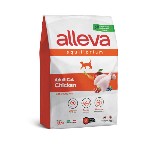 Сухий корм Alleva Equilibrium Chicken Adult Cat для дорослих котів, з куркою, 1.5 кг Сухий корм Alleva Equilibrium Chicken Adult Cat для дорослих котів, з куркою, 1.5 кг