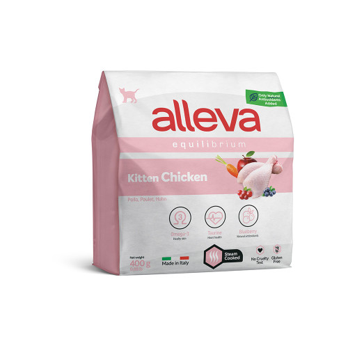Сухий корм Alleva Equilibrium Chicken Kitten для кошенят, вагітних та лактуючих кішок, з куркою, 400 г Сухий корм Alleva Equilibrium Chicken Kitten для кошенят, вагітних та лактуючих кішок, з куркою, 400 г