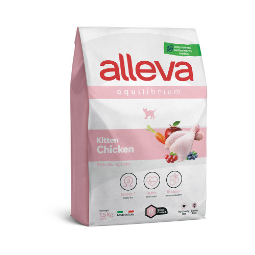 Сухий корм Alleva Equilibrium Chicken Kitten для кошенят, вагітних та лактуючих кішок, з куркою, 1.5 кг Сухий корм Alleva Equilibrium Chicken Kitten для кошенят, вагітних та лактуючих кішок, з куркою, 1.5 кг