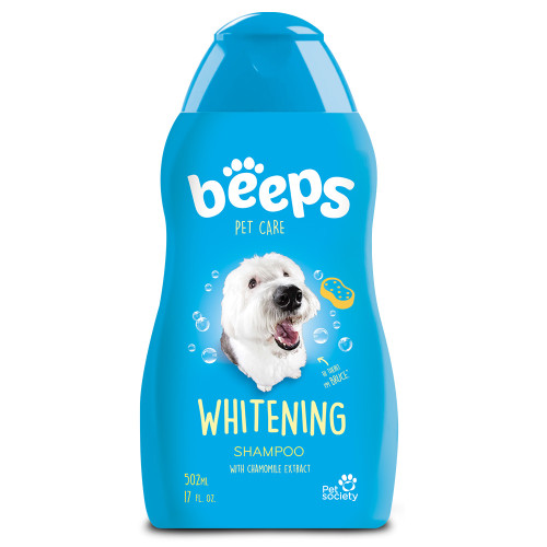 Шампунь Beeps Whitening Shampoo для собак і котів, з екстрактом ромашки та ароматом чорниці, 502 мл Шампунь Beeps Whitening Shampoo для собак і котів, з екстрактом ромашки та ароматом чорниці, 502 мл
