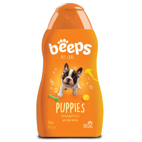 Шампунь Beeps Puppies для цуценят, з молочним протеїном та ароматом дитячої присипки, 502 мл Шампунь Beeps Puppies для цуценят, з молочним протеїном та ароматом дитячої присипки, 502 мл