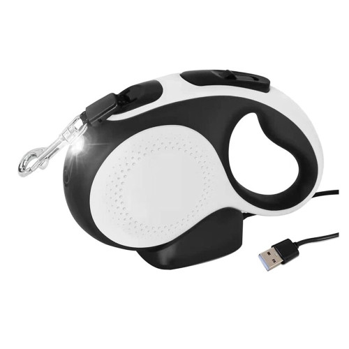 Повідець-рулетка AnimAll з LED-ліхтариком для собак вагою до 25 кг, 5 м, чорно-білий Повідець-рулетка AnimAll з LED-ліхтариком для собак вагою до 25 кг, 5 м, чорно-білий