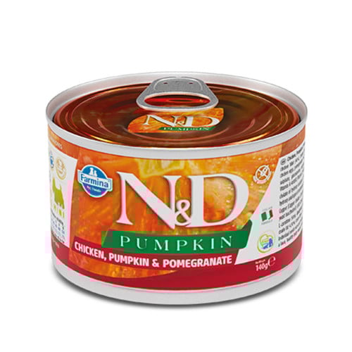 Вологий корм Farmina N&D Grain Pumpkin Chicken Adult Mini для собак дрібних порід, гарбуз/курка/гранат, 140 г Вологий корм Farmina N&D Grain Pumpkin Chicken Adult Mini для собак дрібних порід, гарбуз/курка/гранат, 140 г