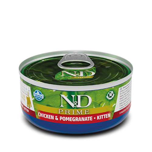 Вологий корм Farmina N&D Grain Free Prime Chicken Kitten для кошенят, беззерновий, з куркою та гранатом, 70 г Вологий корм Farmina N&D Grain Free Prime Chicken Kitten для кошенят, беззерновий, з куркою та гранатом, 70 г
